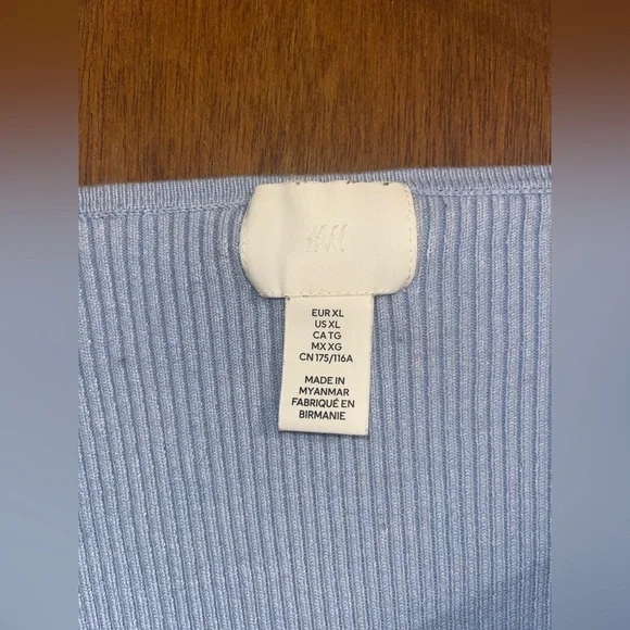 H&M Sky Blue Ribbed Knit Top - Picture 4 of 5